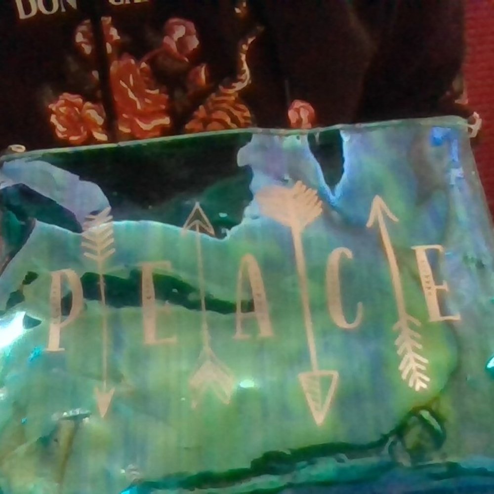 "peace" small clutch bag